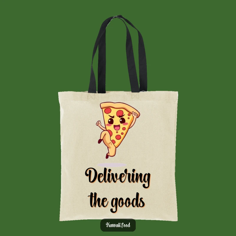 Funny Pizza Kick Tote Bag: Determined Slice Carryall, Perfect Funny Gift