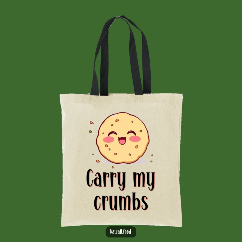 Funny Blushing Cookie Tote Bag: Excited Crumbs Carryall, Perfect Funny Gift