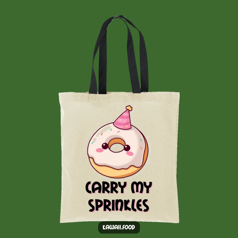 Funny Donut Party Hat Tote Bag - Carry Your Party Essentials