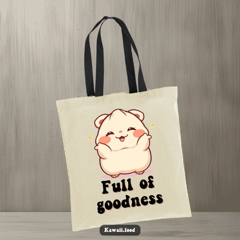 Funny Dumpling Tote Bag: A winking dumpling performs a dramatic bow on this stylish and humorous tote for foodies.