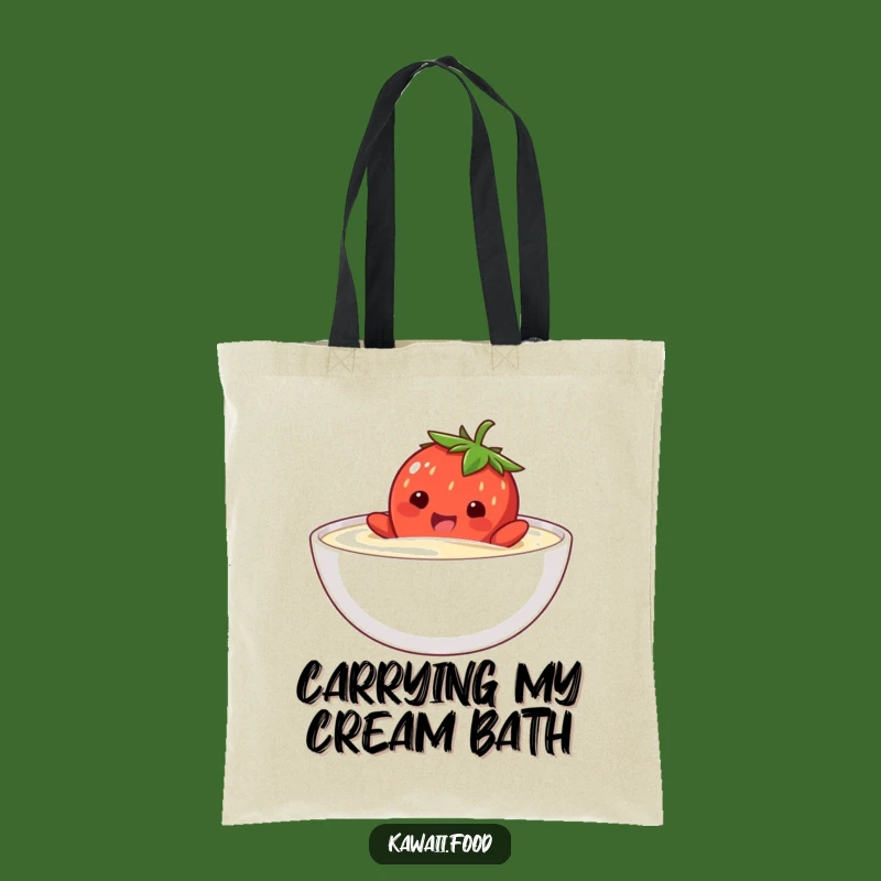 Funny Strawberry Swim Tote Bag: Creamy Treat Tote, Perfect Funny Gift