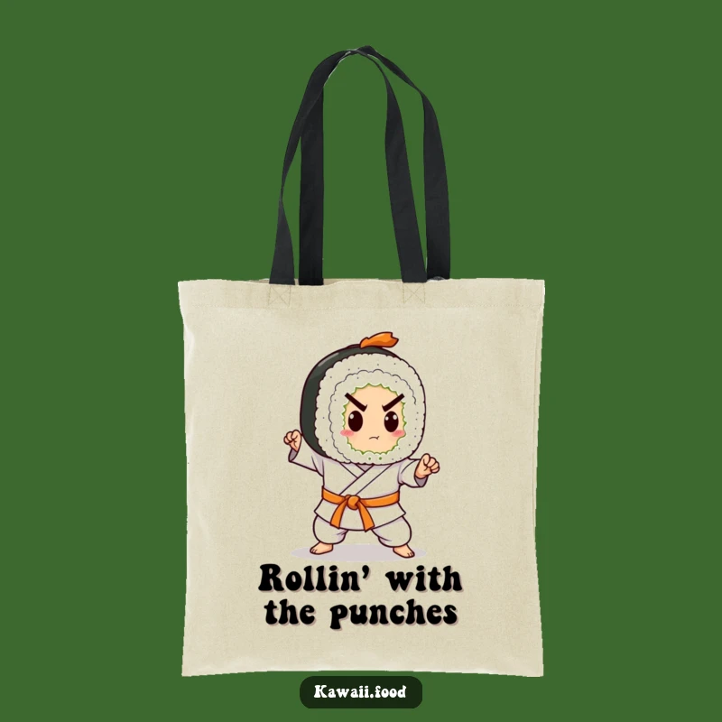 Funny Sushi Roll Karate Tote Bag: Carry Your Essentials with Chop-Chop Style