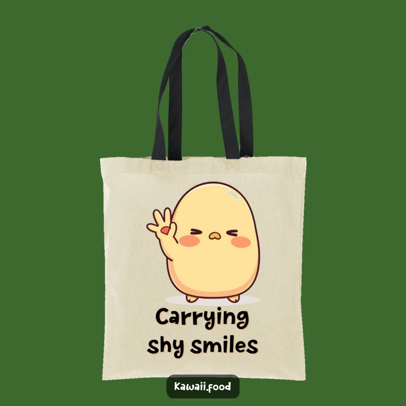Funny Tamagoyaki Wink Tote Bag: Shy & Sweet Carry-All - Perfect Funny Gift