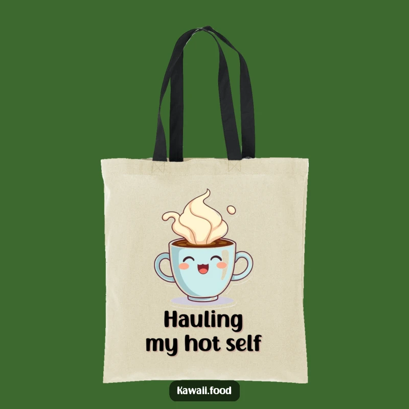 Funny Coffee Cup Steam Tote Bag: Hot Beverage Carrier, Perfect Funny Gift